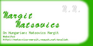 margit matsovics business card